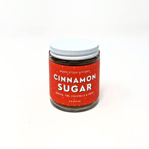Wood Stove Kitchen - Cinnamon Sugar for Cooking, Baking, Beverages &amp; Cocktail Rimmer - Flavored Sugar &amp; Seasoning with Spice &amp; Herbs - Sweeten and Flavor Coffee, Tea, Desserts &amp; Baked Goods - 3.8 oz