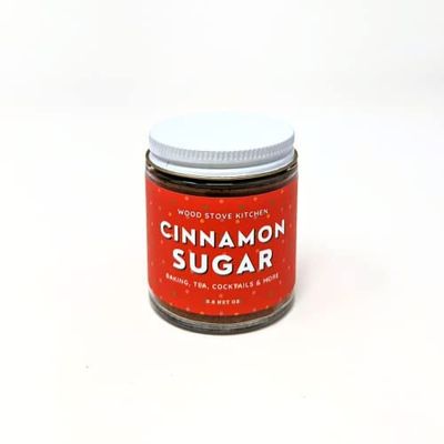 Wood Stove Kitchen - Cinnamon Sugar for Cooking, Baking, Beverages & Cocktail Rimmer - Flavored Sugar & Seasoning with Spice & Herbs - Sweeten and Flavor Coffee, Tea, Desserts & Baked Goods - 3.8 oz