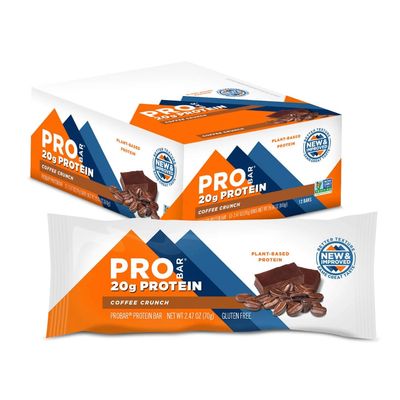 PROBAR - PROTEIN Bar, Coffee Crunch, Non-GMO, Gluten-Free, Healthy, Plant-Based, Whole-Food Ingredients, Natural Energy (12 Count)