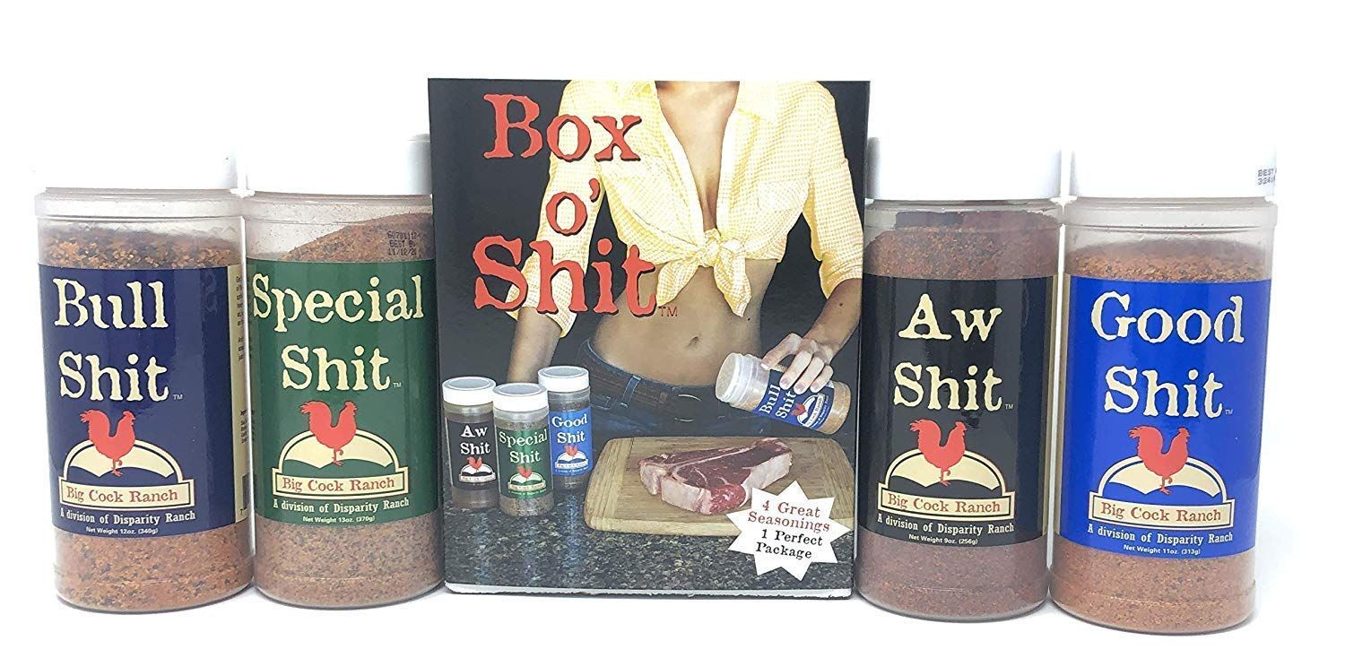 Big Cock Ranch - Box o&#39; Shit Sampler Pack of 4 Different Seasonings (1 each of Bull, Special, Good &amp; AW)
