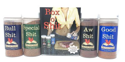 Big Cock Ranch - Box o&#39; Shit Sampler Pack of 4 Different Seasonings (1 each of Bull, Special, Good &amp; AW)