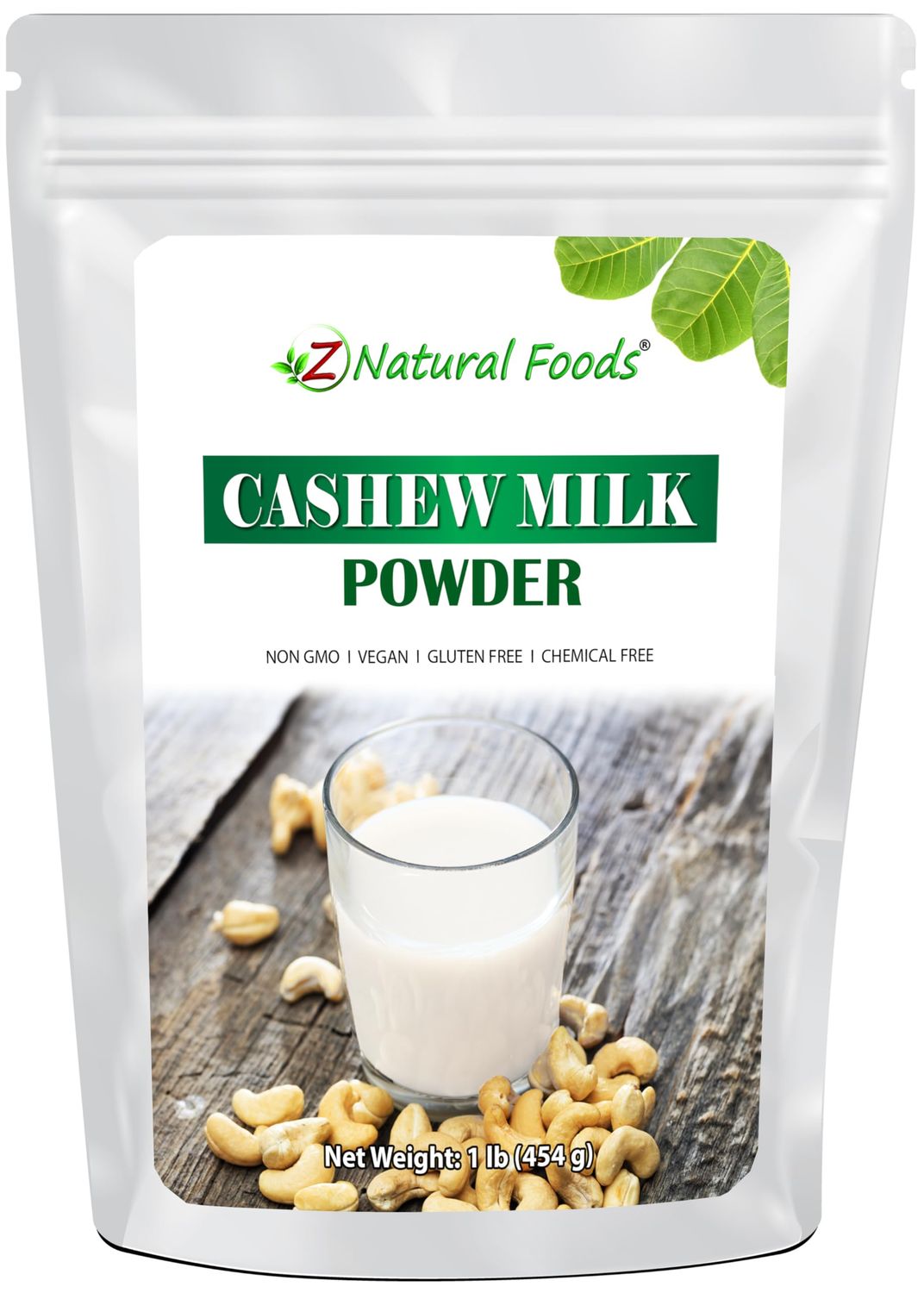 Z Natural Foods Cashew Milk Powder, Cashew Milk for Healthy Heart, Bones, and Skin, Ideal for Tea, Smoothies, and Recipes, High in Fiber, Non-GMO, Vegan, Gluten-Free, Kosher, 1 lb.