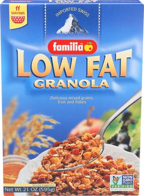 Familia Low-Fat Granola Cereal, Crunchy Toasted Grain and Fruit Flakes with Coconut and Honey, 21-Ounce Box