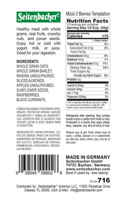 SEITENBACHER Muesli Berry Temptation, 16 OZ