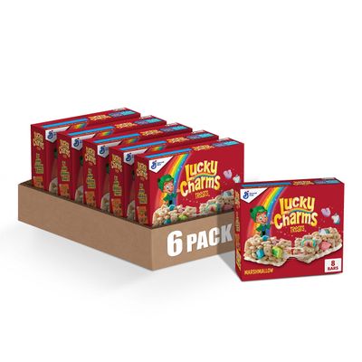 Lucky Charms Breakfast Cereal Treat Bars, Snack Bars, 6.8 oz, 8 ct (Pack of 6)