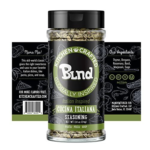 Kitchen Crafted - BLND Cucina Italiana Italian Seasoning, Italian Herbs, Spices &amp; Seasonings, Gluten-Free and Non-GMO Pasta, Soup, and Pizza Seasoning, 2.6oz