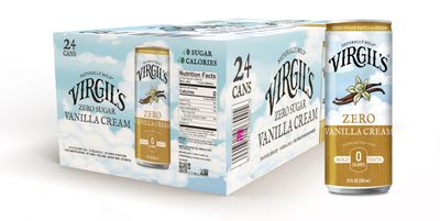 Virgil&#39;s Zero Sugar Vanilla Cream Soda - Creamy Bold Flavor - Zero Calorie - 12oz Slim Cans, 24 Pack