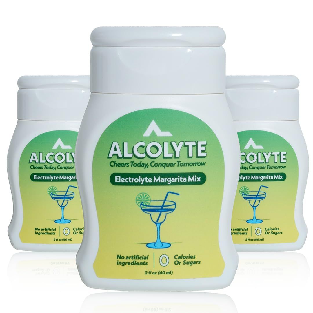 Alcolyte Electrolyte Margarita Mix - Hydrating Cocktail Or Mocktail Mixer - Clean Ingredients - Margarita Flavor - Sugar Free | 3 pack, 6 fl oz, 60 servings