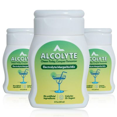 Alcolyte Electrolyte Margarita Mix - Hydrating Cocktail Or Mocktail Mixer - Clean Ingredients - Margarita Flavor - Sugar Free | 3 pack, 6 fl oz, 60 servings