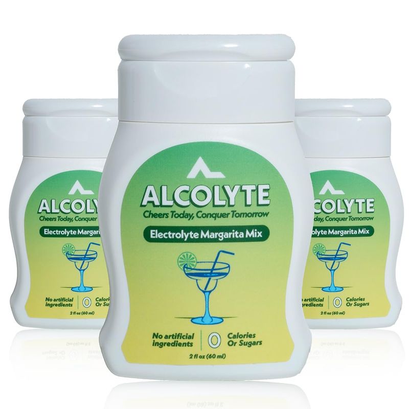 Alcolyte Electrolyte Margarita Mix - Hydrating Cocktail Or Mocktail Mixer - Clean Ingredients - Margarita Flavor - Sugar Free | 3 pack, 6 fl oz, 60 servings