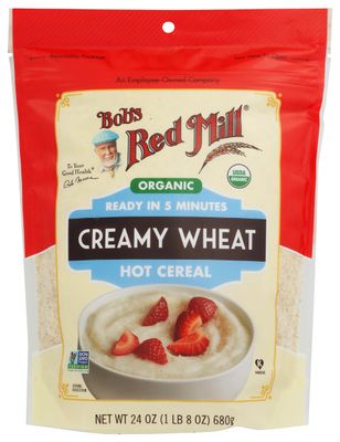 Bob&#39;s Red Mill Organic Creamy White Wheat Farina Hot Cereal, 24 Oz