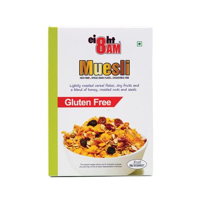 8AM Muesli Gluten Free Dry Fruits and a Blend of Honey Roasted Nuts and Seeds