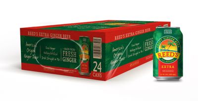 Reed&#39;s Extra Ginger Beer - Crafted with Fresh Ginger Root - 12oz Cans, 24 Pack