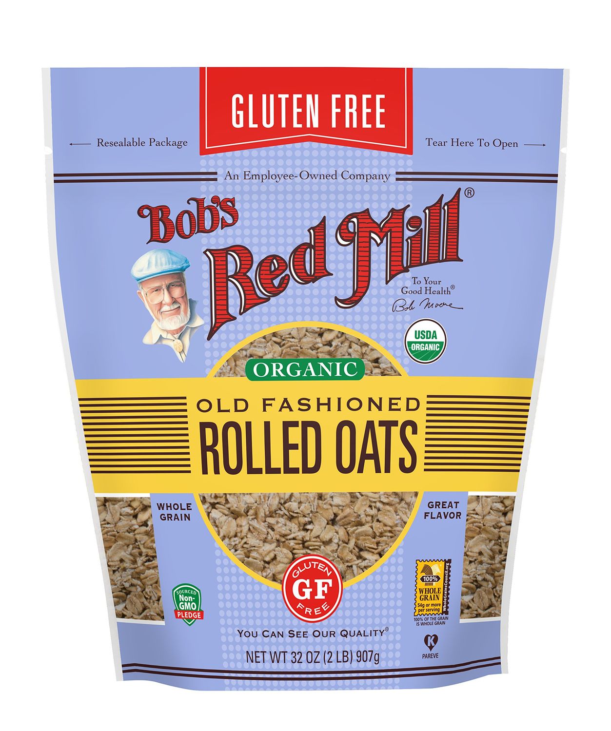 Bob&#39;s Red Mill Gluten Free Organic Extra Thick Rolled Oats, 32 Oz (4 Pack)