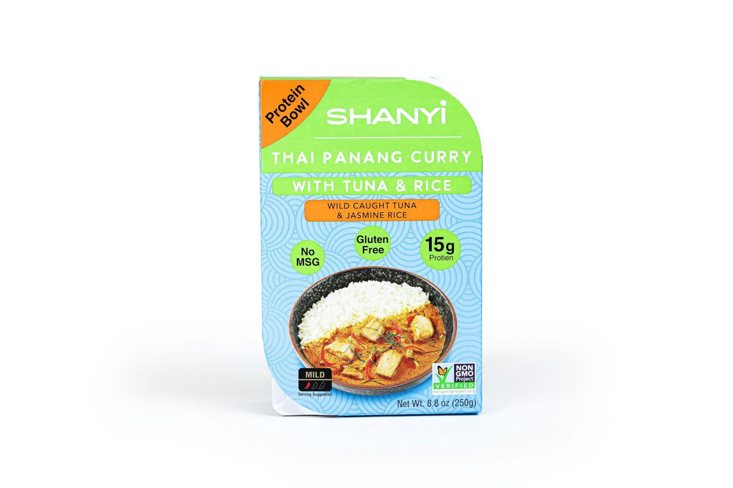 ShanYi Instant Microwave Meals, Thai Panang Curry with Tuna and Jasmine Rice 250g/8.8oz, Case of 6