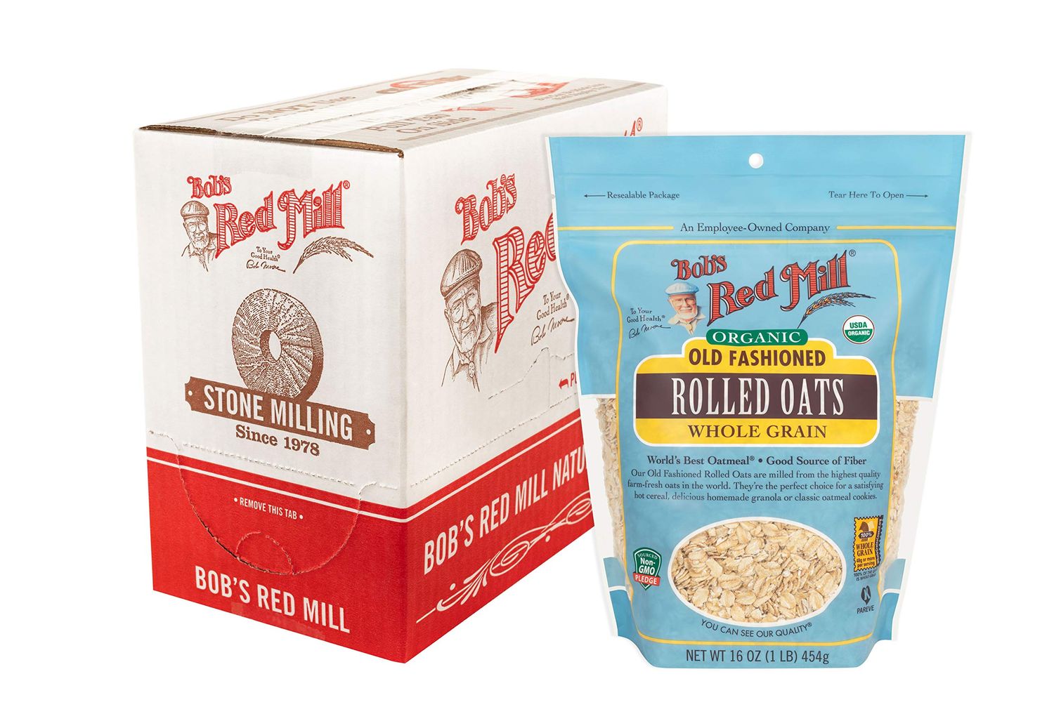 Bob&#39;s Red Mill Organic Old Fashioned Rolled Oats, 16-ounce (Pack of 4)
