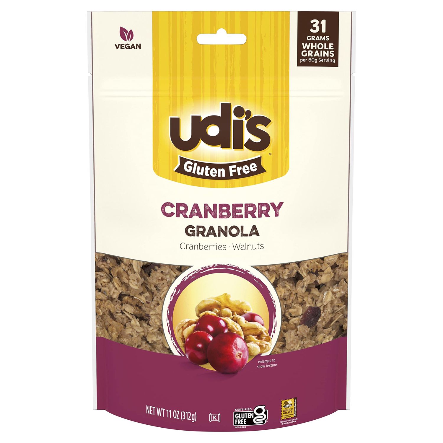 Udi&#39;s Gluten Free Cranberry Granola, 11 oz