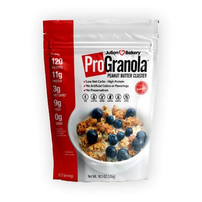 Julian Bakery ProGranola Cereal | Peanut Butter Cluster | 12g Protein | 2 Net Carbs | Gluten-Free | Grain-Free | 14 Servings
