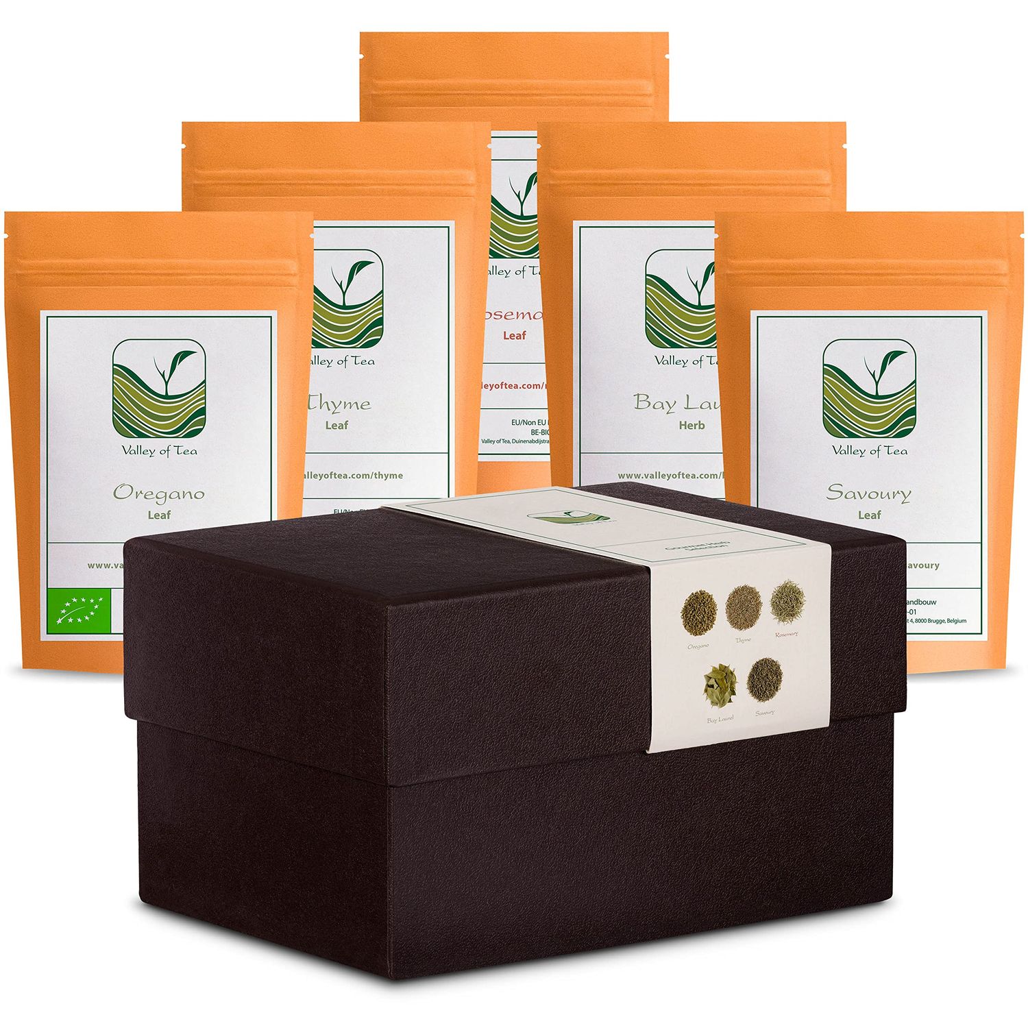 Culinairy Spice Gift Box - Perfect for cooks chefs or foodies - Kitchen grade aromatic gourmet herbs - Gifts baskets for cooking - 30g Thyme Rosemary 20g Oregano Savoury 7g Bay - Seasoning Kit