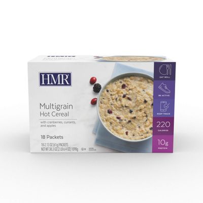 HMR Multigrain Hot Cereal | Hearty Breakfast or Snack | Supports Weight Management | Low Calorie Convenient Meal | 10g of Protein | 18 Count