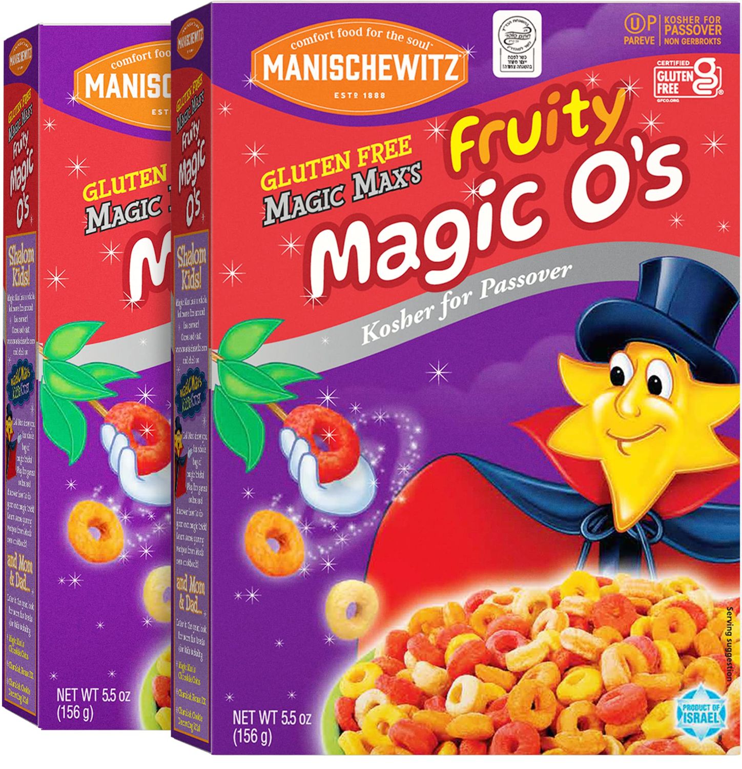 Manischewitz Magic Max&#39;s Fruity Magic Loops Cereal, 5.5oz (2 Pack) | Kosher for Passover, Crunchy &amp; Delicious