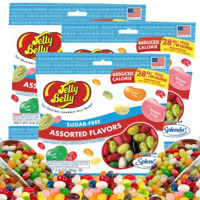 Jelly Belly Assorted Sugar Free Jelly Beans - Sugar Free Candy for Diabetics, Zero Sugar Candy, Diabetic Candy - (Assorted Flavors, 3 Bags)