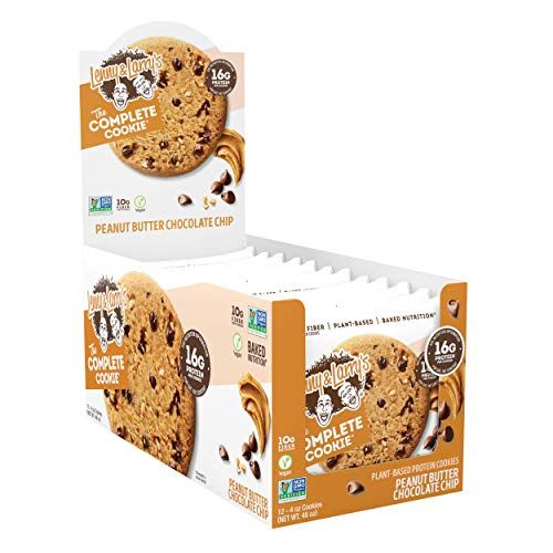 Lenny &amp; Larry&#39;s The Complete Cookie, Peanut Butter Chocolate Chip, Soft Baked, 16g Plant Protein, Vegan, Non-GMO, 4 Ounce Cookie (Pack of 12)