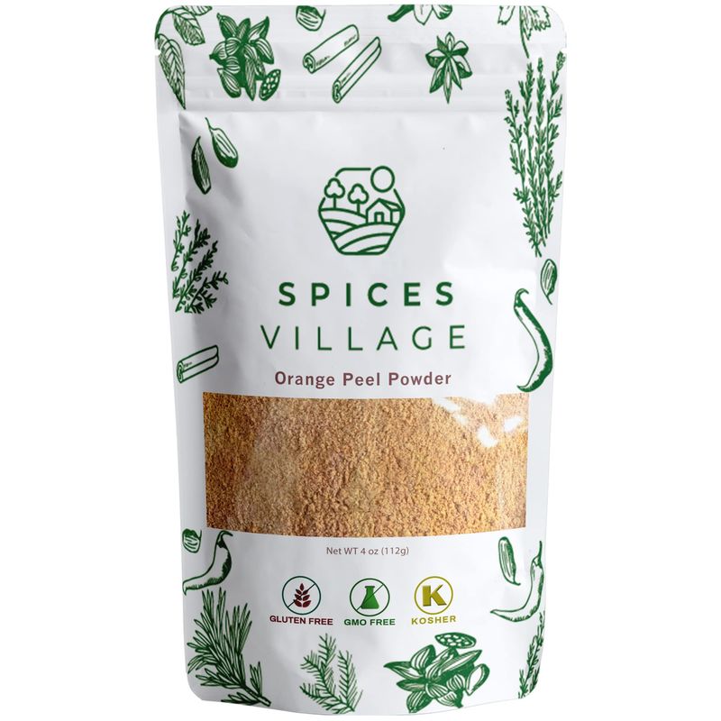 SPICES VILLAGE Orange Peel Powder [4 oz] - Fresh Dried Orange