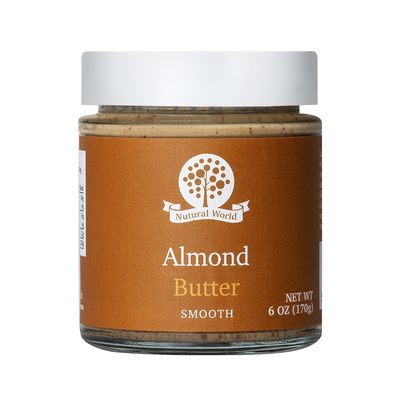 Nutural World - Smooth Almond Nut Butter 6 Oz (170g) - 100% Pure - single ingredient - Great Taste Award Winner
