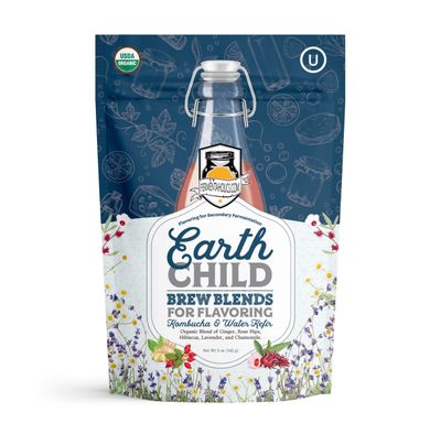 Fermentaholics Organic Earth Child Brew Blends: Secondary Fermentation Flavoring for Kombucha, Water Kefir, and Other Fermented Drinks