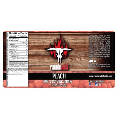 Gourmet BBQ Peach Rub Seasoning | Runnin' Wild Foods, 5.2 ounces