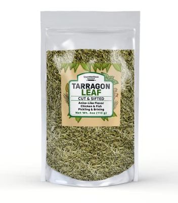 Unpretentious Tarragon, 4 oz, Cut &amp; Sifted, Salads &amp; Soups, Light Anise Flavor