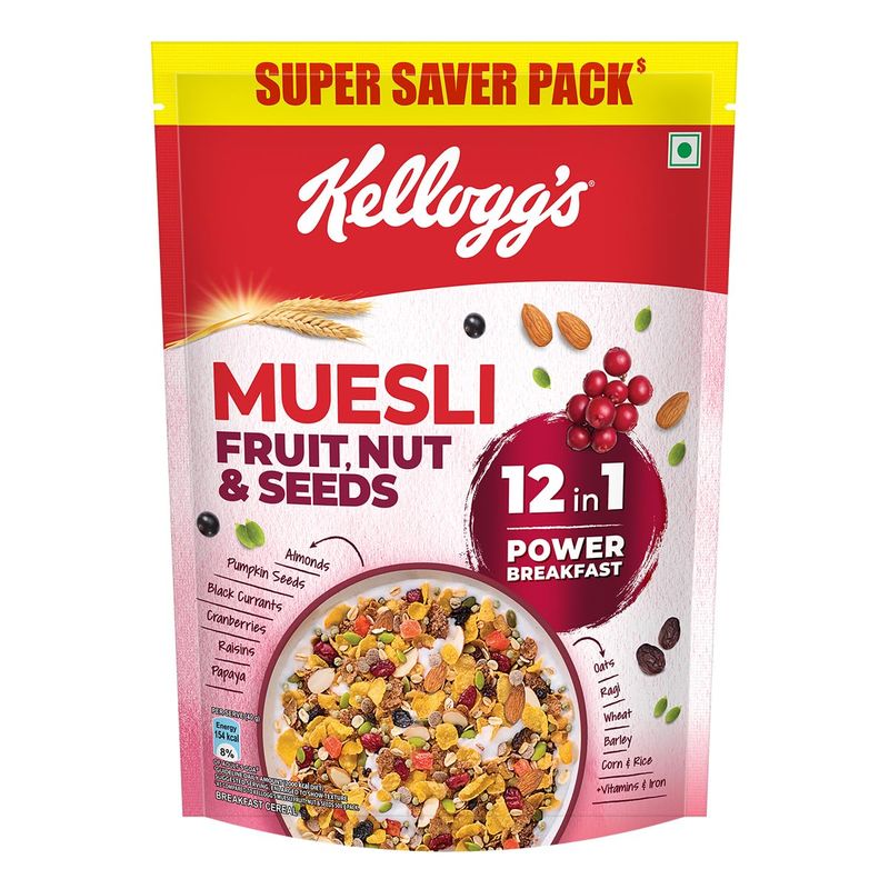 Kellogg&#39;s Muesli with 21% Fruit and Nut Pouch, 750 g
