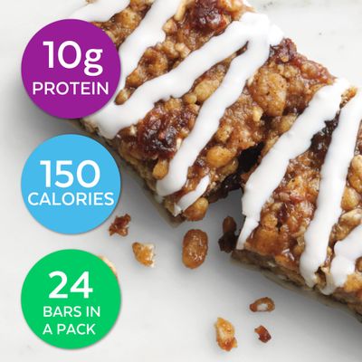HMR Bar, Iced Oatmeal Protein Bar | Nutritious Snack to Support Weight Maintenance | Low Calorie Dessert | 10g of Protein | 24 Count