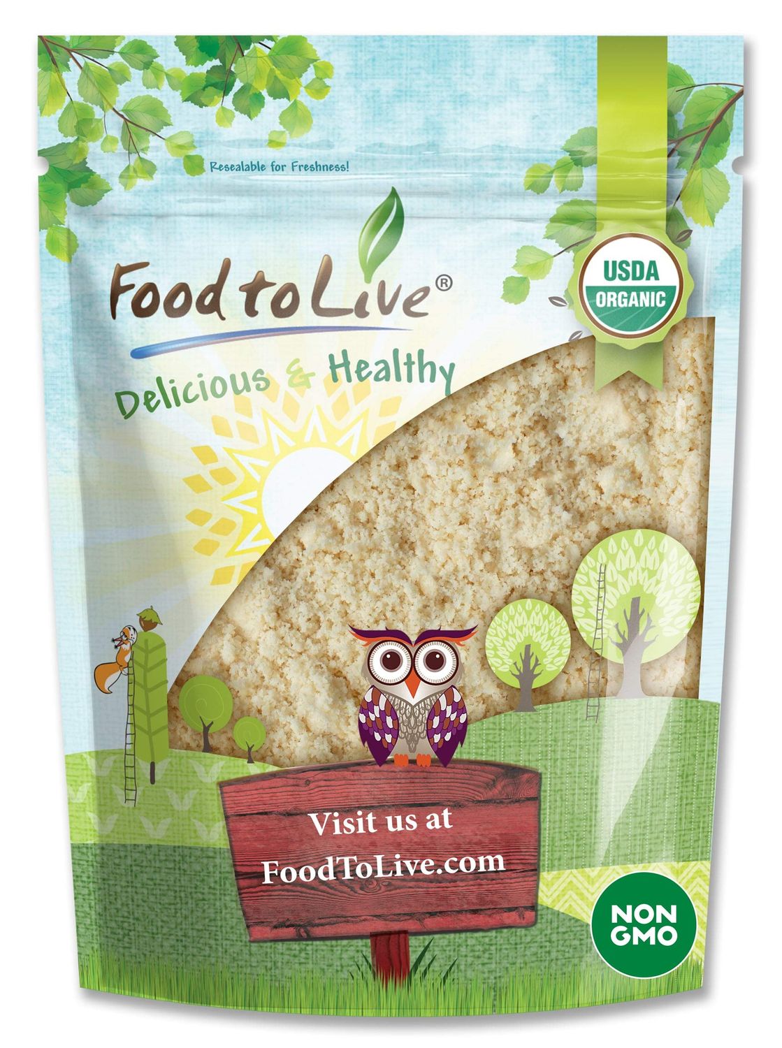 Food to Live Organic Cashew Flour, 4 Pounds - Non-GMO, Ground Nuts, Raw Powder, Natural, Vegan, Paleo, Kosher, Bulk, Protein, Dietary Fiber, Vitamin E, Copper, Manganese, Magnesium, and Riboflavin.