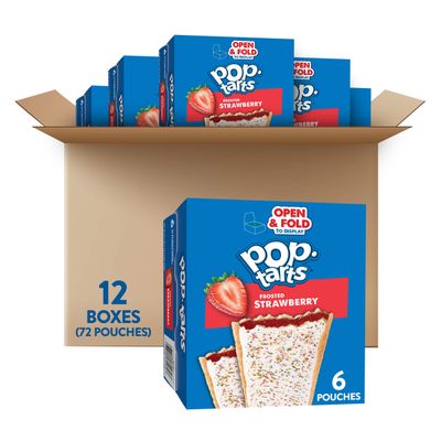 Pop-Tarts Toaster Pastries, Frosted Strawberry, 22oz (72 Count)
