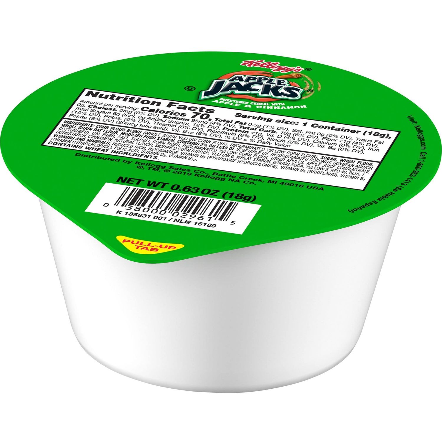 Kellogg&#39;s Apple Jacks, Breakfast Cereal, .63oz (96 Count)