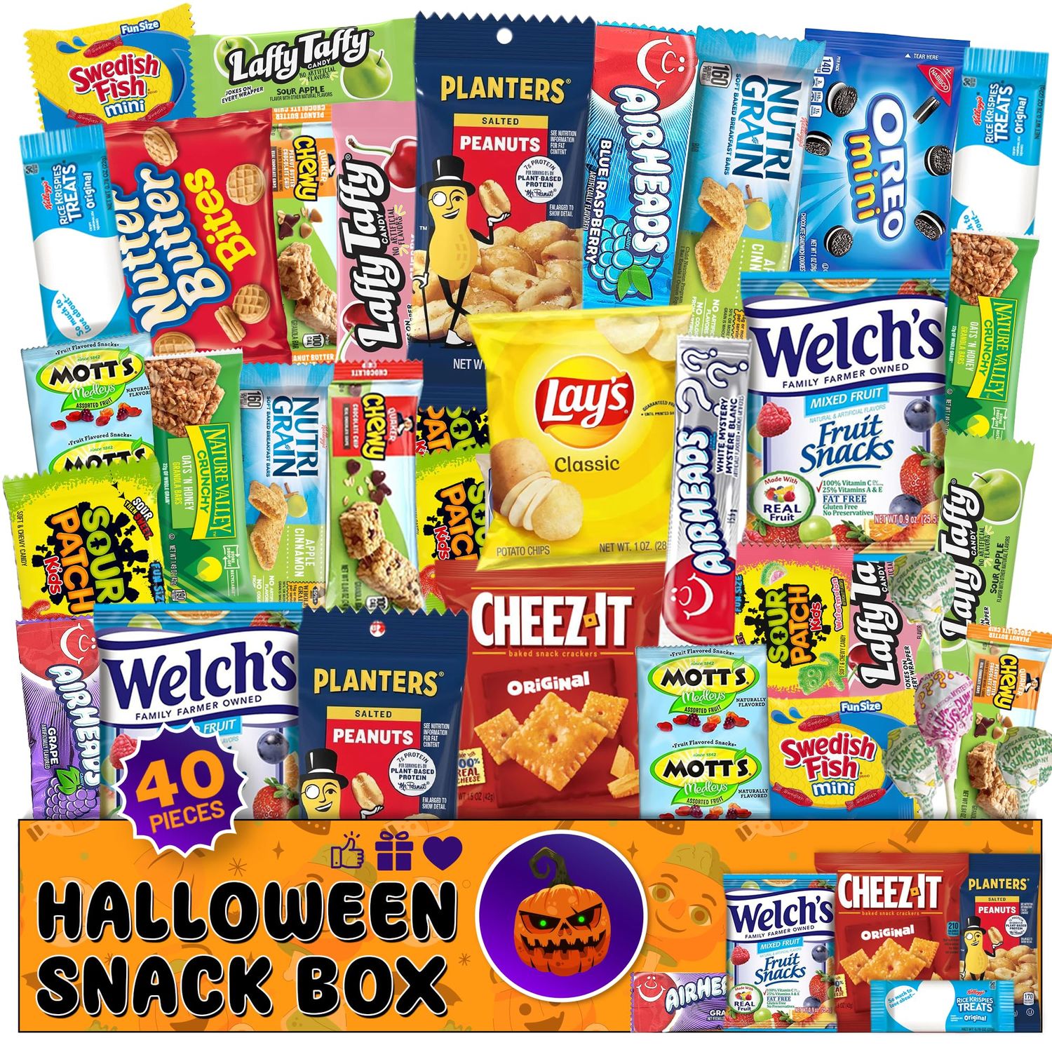Ultimate Christmas Snacks Box, Assorted Snacks Variety Pack for Adults, Chips, Cookies &amp; Candies 40 count - Office Snacks bulk, Care Package for Women, College Students - Christmas Snacks Gifts