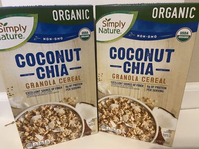 Simply Nature (2) boxes 12.3 oz Non-GMO Organic Coconut Chia Granola Cereal