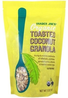 Trader Joes Organic Toasted Coconut Granola, 12 OZ (PACK OF 2 BAGS)