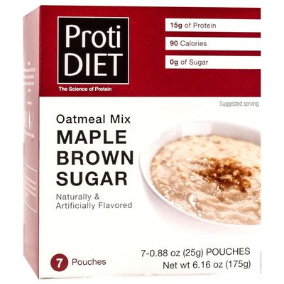 ProtiDIET High Protein Maple Brown Sugar Oatmeal - Keto-Friendly Sugar free Instant Oatmeal for a Healthy and Nutritious Breakfast, Packed with Essential Nutrients - 7 Count Box