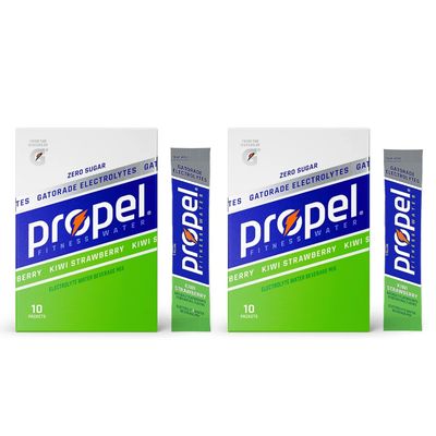 Propel Powder Packets, Kiwi Strawberry With Electrolytes, Vitamins and No Sugar, 20 Count (Pack of 2) - in GARIZZE Box