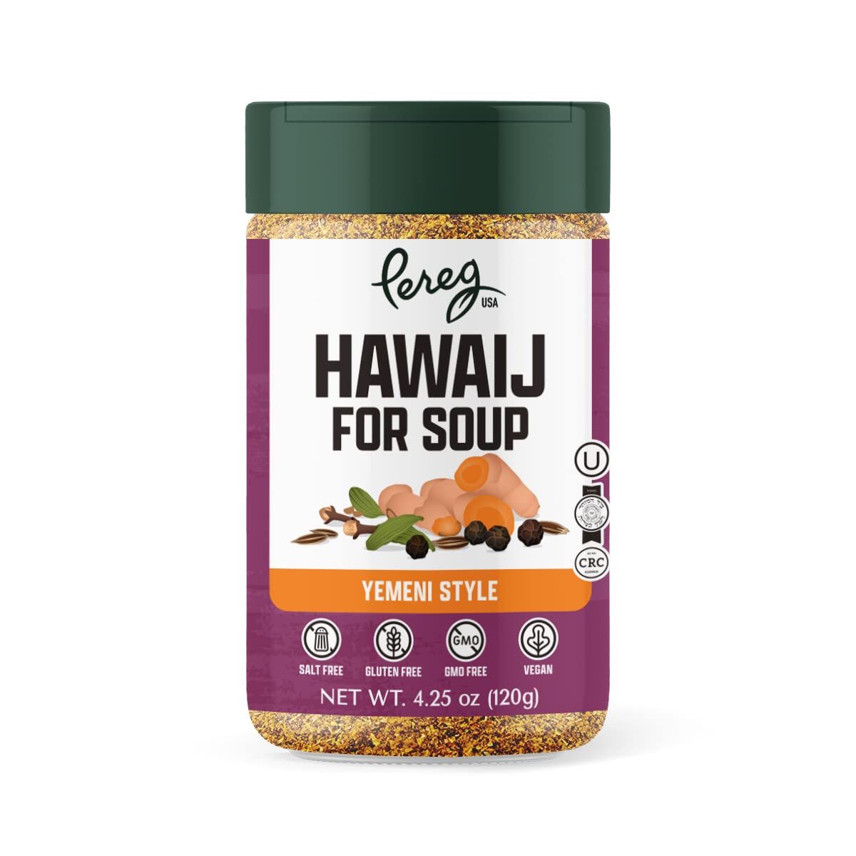 Pereg Mixed Hawaij Soup Spice Mix (4.25 oz) - Contains Cumin, Turmeric, Black Pepper, Cardamom and Clove - Broths, Chicken Soup &amp; Meat Seasoning - Non-GMO, Non-Irradiated, No Salt, Low Sodium