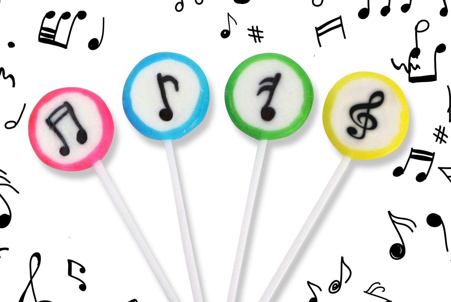 Music Candy Lollipops - 24 Suckers Bulk Individually Wrapped - Music Themed Gifts - Tik Tok Candy - Music Party Favors - Classroom Student Candy Bags - Birthday Candy for Kids