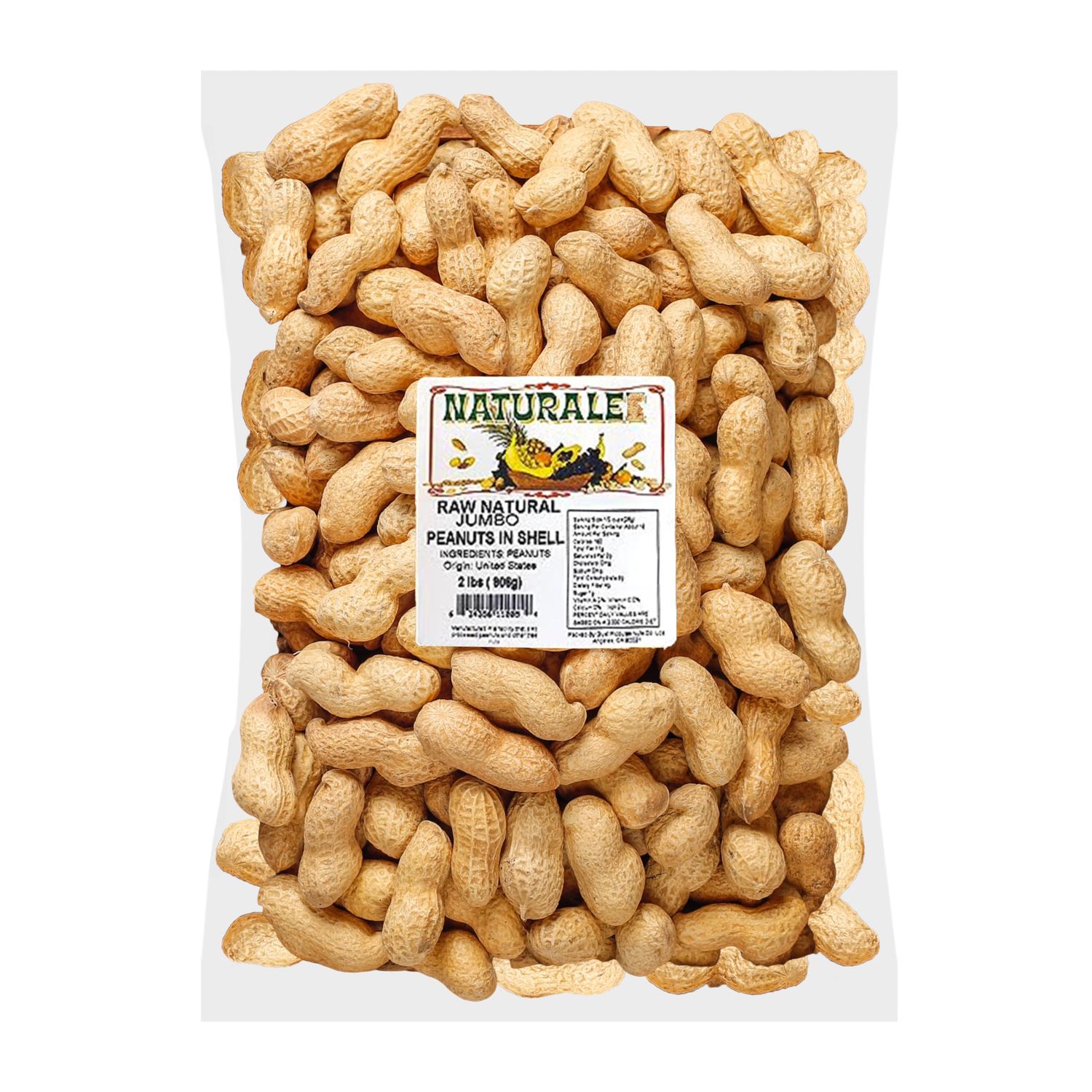 Naturalee Peanuts, Plain In Shell 2 lbs - Raw, Unsalted - Natural Healthy Snack, Squirrel or Wildlife Feed