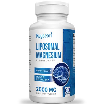 Kayseari Liposomal Magnesium 2000mg-High Absorption-Magnesium Supplements with Vitamin D3 &amp; K2 for Women,Men,60 Magnesium Capsules for Brain,Memory,Cognition,Bone,Muscle