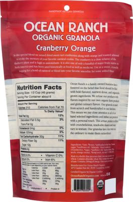OCEAN RANCH ORGANICS Organic Cranberry Orange Granola, 10 OZ