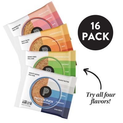 Protein Puck Plant Based Bars | Snacks with 12-13 grams of Vegan Protein | Gluten Free, Non Dairy, Kosher Certified Non GMO Premium Healthy Bars | Variety, 16 Count (1 Pack)