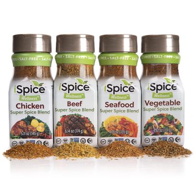 iSpice - Salt-Free | Sugar free | 100% Pure Wellness Salad Seasoning Fat Free Super Spice Blend | All Natural | Ready to use as is | No preparation is necessary (4 pack keto bundle)