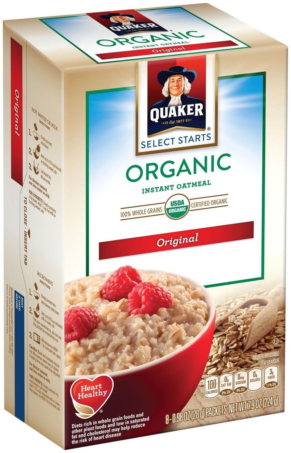 Quaker Organic Instant Oatmeal - Regular - 8 ct